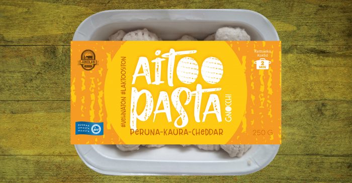 Aitoo-Pasta Peruna-Kaura-Cheddar pakkaus